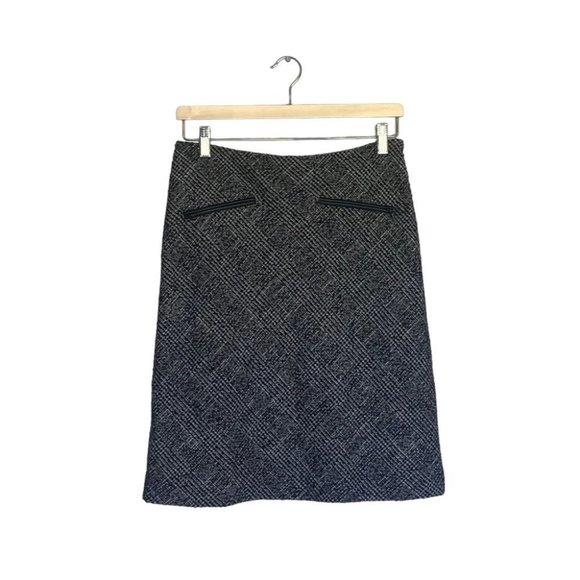 Talbots Petites ‎ A-Line Tweed Skirt Career Grey Black Size 6 US Petite - Picture 1 of 9